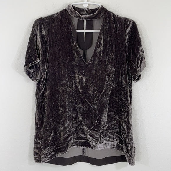 Madewell Velvet Silk Blend Choker Top - Picture 2 of 12